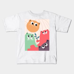 Abstract Cats Kids T-Shirt